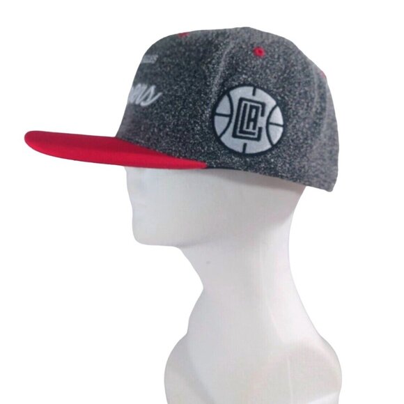RARE Los Angeles Clippers Mitchell & Ness NBA Grey/Red/White Snapback Ha… - Picture 2 of 8